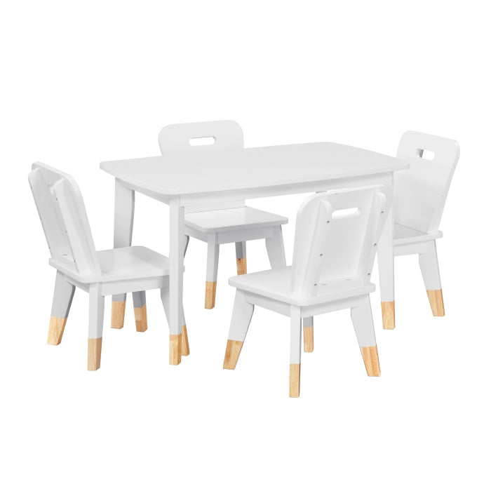 Sloane White 5-Piece Pack Children Table And Chairs Set - Ornate Home