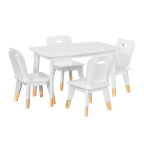 Sloane White 5-Piece Pack Children Table And Chairs Set - Ornate Home