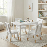 Sloane White 5-Piece Pack Children Table And Chairs Set - Ornate Home