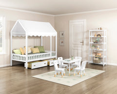 Sloane White 5-Piece Pack Children Table And Chairs Set - Ornate Home