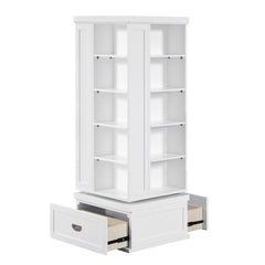 Sloane White Swivel Bookcase - Ornate Home
