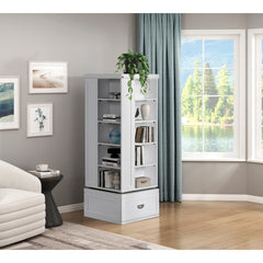 Sloane White Swivel Bookcase - Ornate Home