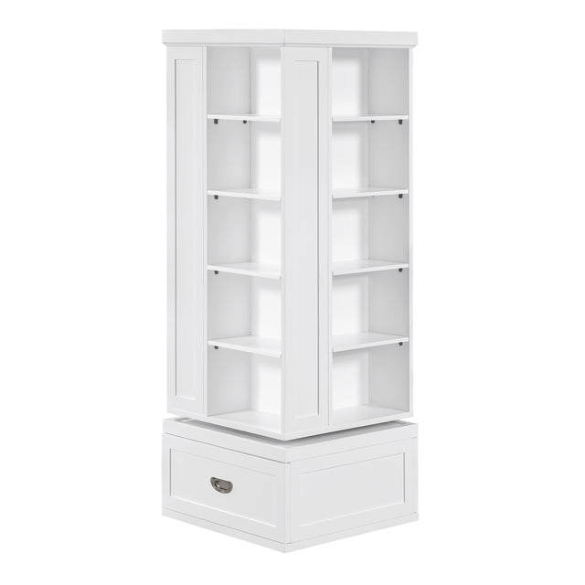Sloane White Swivel Bookcase - Ornate Home
