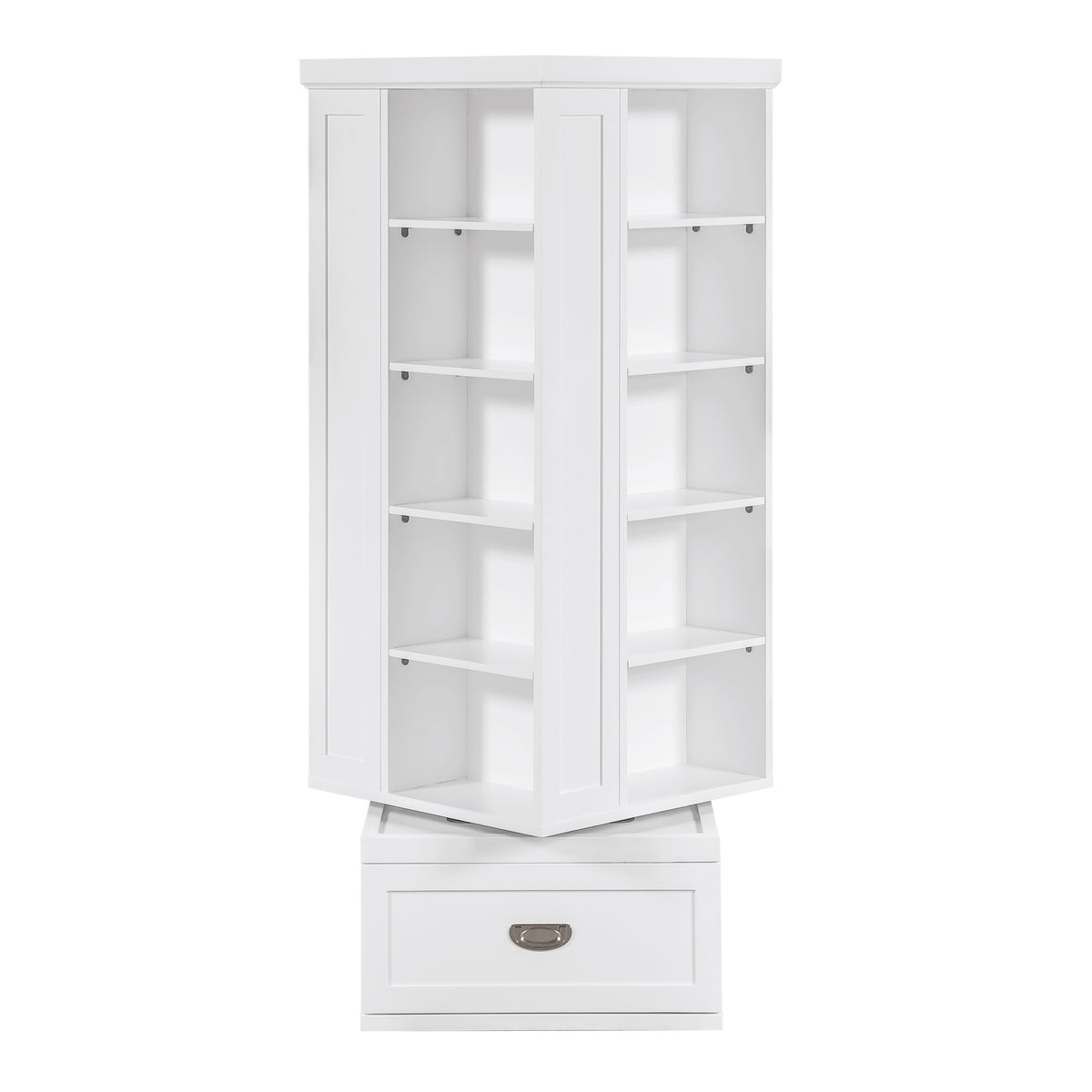 Sloane White Swivel Bookcase - Ornate Home