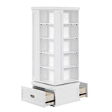 Sloane White Swivel Bookcase - Ornate Home