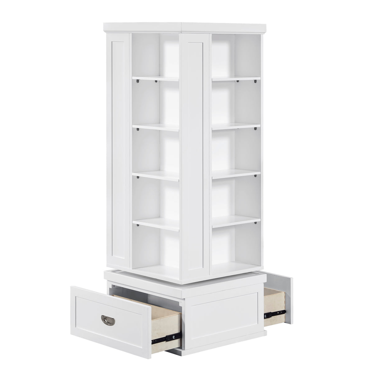 Sloane White Swivel Bookcase - Ornate Home