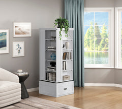 Sloane White Swivel Bookcase - Ornate Home