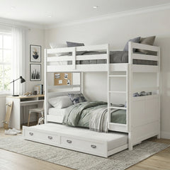 Sloane White Twin Bunk Bed - Ornate Home