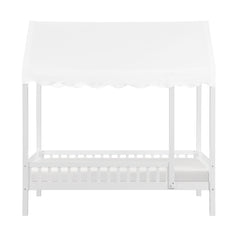 Sloane White Twin Canopy Platform Bed - Ornate Home