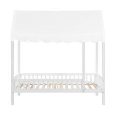 Sloane White Twin Canopy Platform Bed - Ornate Home
