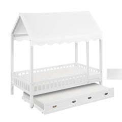 Sloane White Twin Canopy Platform Bed - Ornate Home