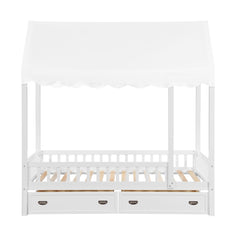 Sloane White Twin Canopy Platform Bed - Ornate Home