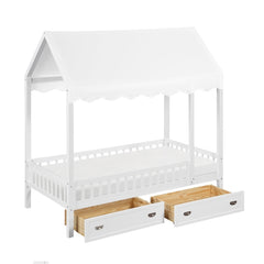 Sloane White Twin Canopy Platform Bed - Ornate Home