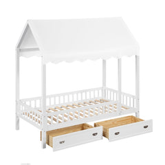 Sloane White Twin Canopy Platform Bed - Ornate Home