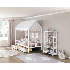 Sloane White Twin Canopy Platform Bed - Ornate Home
