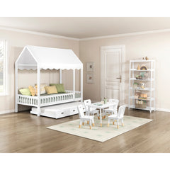 Sloane White Twin Canopy Platform Bed - Ornate Home
