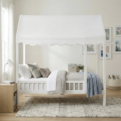 Sloane White Twin Canopy Platform Bed - Ornate Home