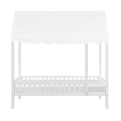 Sloane White Twin Canopy Platform Bed - Ornate Home