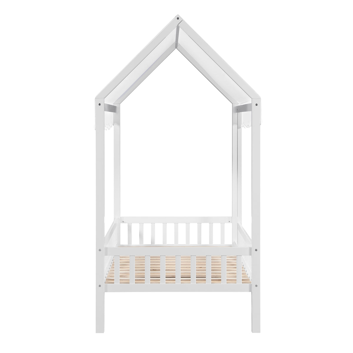 Sloane White Twin Canopy Platform Bed - Ornate Home