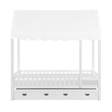 Sloane White Twin Canopy Platform Bed - Ornate Home