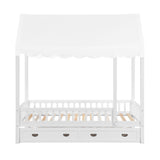 Sloane White Twin Canopy Platform Bed - Ornate Home