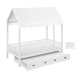 Sloane White Twin Canopy Platform Bed - Ornate Home