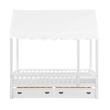 Sloane White Twin Canopy Platform Bed - Ornate Home