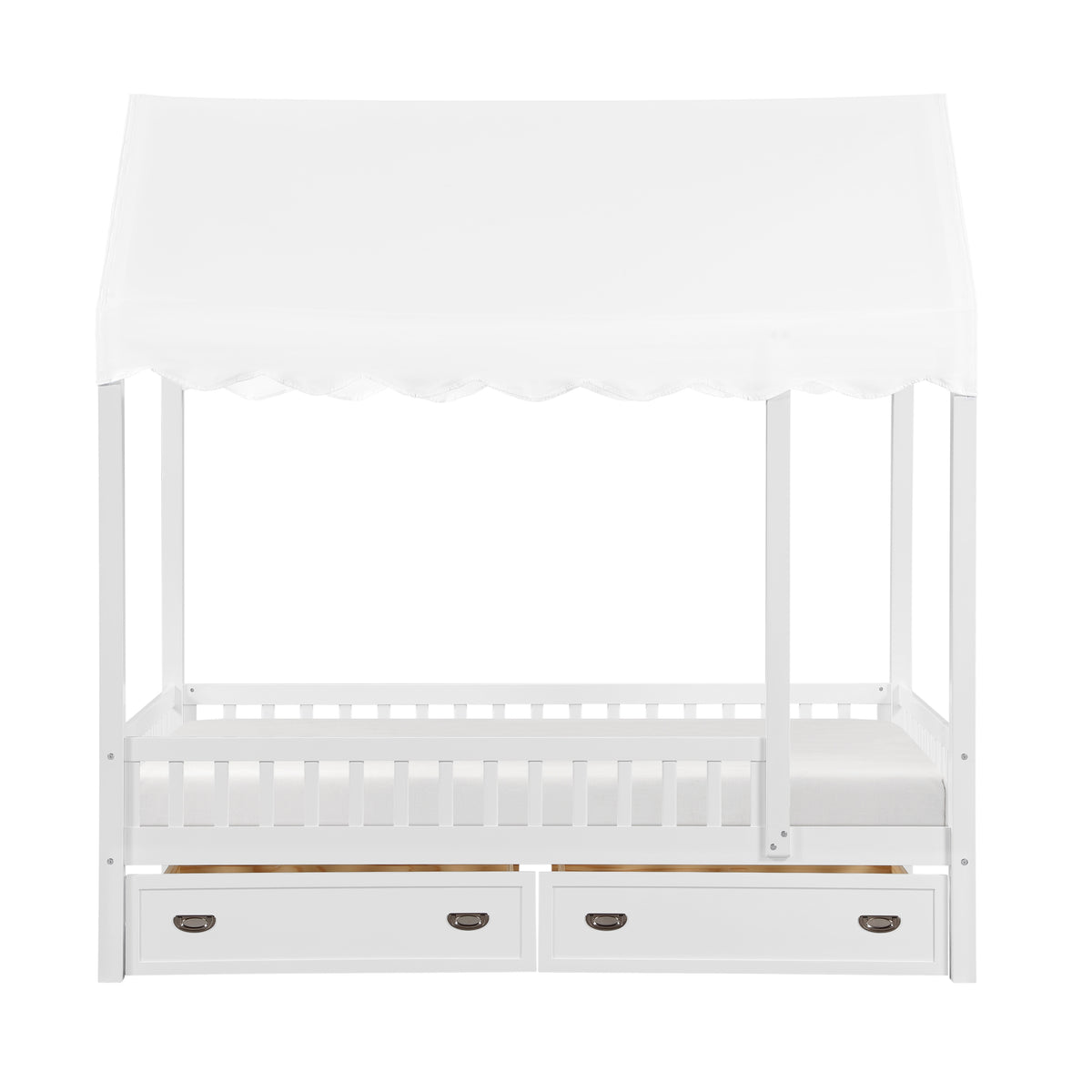 Sloane White Twin Canopy Platform Bed - Ornate Home