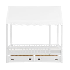 Sloane White Twin Canopy Platform Bed - Ornate Home