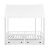 Sloane White Twin Canopy Platform Bed - Ornate Home