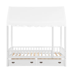 Sloane White Twin Canopy Platform Bed - Ornate Home