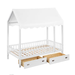 Sloane White Twin Canopy Platform Bed - Ornate Home