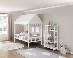 Sloane White Twin Canopy Platform Bed - Ornate Home