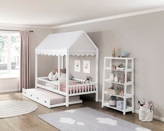 Sloane White Twin Canopy Platform Bed - Ornate Home