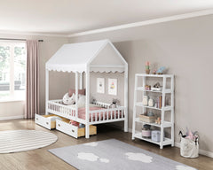 Sloane White Twin Canopy Platform Bed - Ornate Home