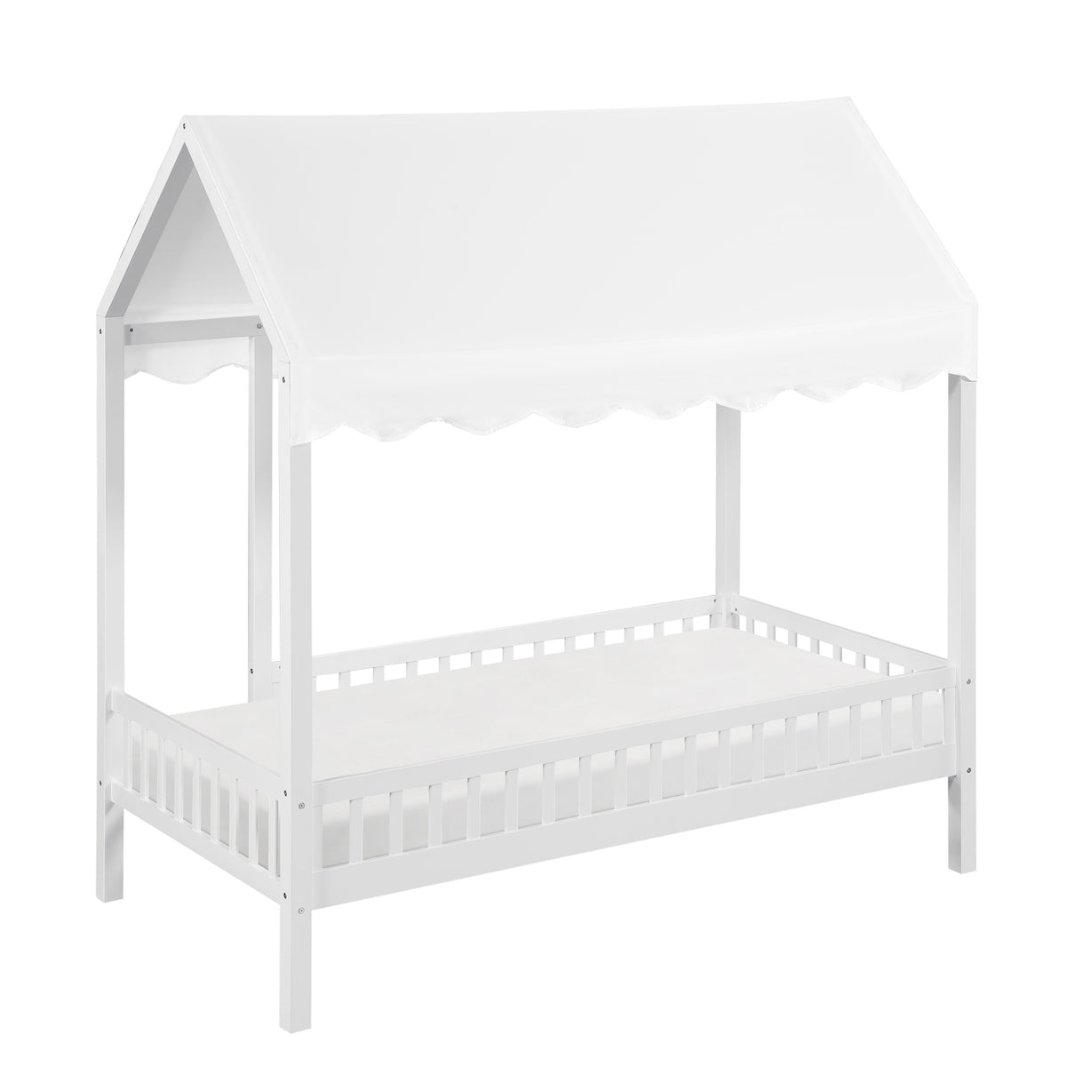 Sloane White Twin Canopy Platform Bed - Ornate Home