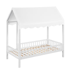 Sloane White Twin Canopy Platform Bed - Ornate Home