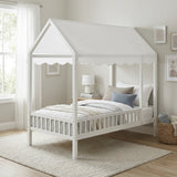 Sloane White Twin Canopy Platform Bed - Ornate Home