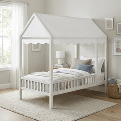 Sloane White Twin Canopy Platform Bed - Ornate Home