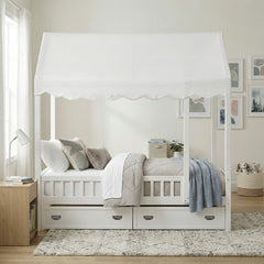 Sloane White Twin Canopy Platform Bed - Ornate Home