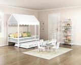 Sloane White Twin Canopy Platform Bed - Ornate Home