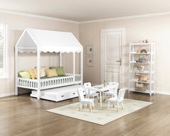 Sloane White Twin Canopy Platform Bed - Ornate Home