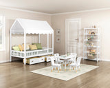 Sloane White Twin Canopy Platform Bed - Ornate Home