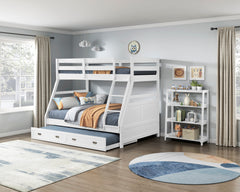 Sloane White Twin/Full Bunk Bed - Ornate Home