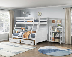 Sloane White Twin/Full Bunk Bed - Ornate Home