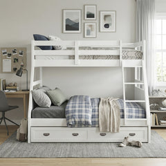 Sloane White Twin/Full Bunk Bed - Ornate Home