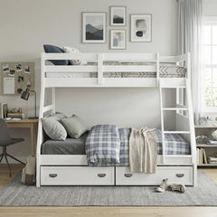 Sloane White Twin/Full Bunk Bed - Ornate Home