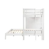 Sloane White Twin / Full Loft Bunk Bed with Chest and Hidden Desk - Ornate Home