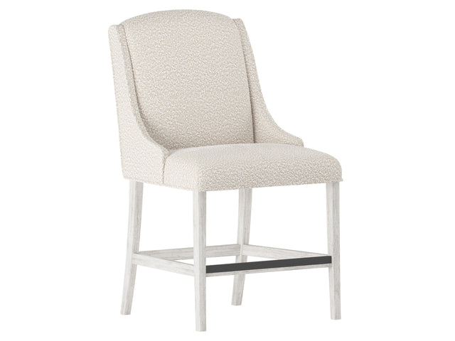 Slope Glacier White/White/Cream Fabric Counter Stool - Ornate Home
