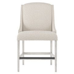 Slope Glacier White/White/Cream Fabric Counter Stool - Ornate Home
